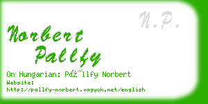 norbert pallfy business card